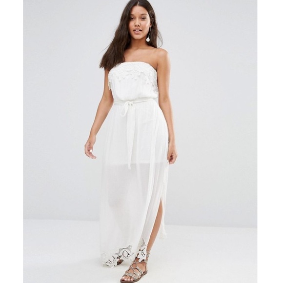 River Island Bardot maxi strapless dress medium - Picture 1 of 5